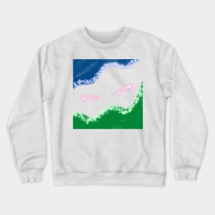 Blue green watercolor abstract glitter sparkle art Crewneck Sweatshirt